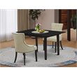 Pemberly Row 3-Piece Wood Dining Table Set in Black Finish