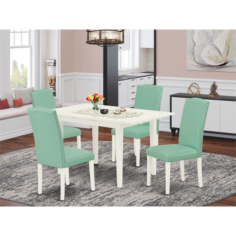 Pemberly Row 5-Piece Wood Dining Room Set in Linen White
