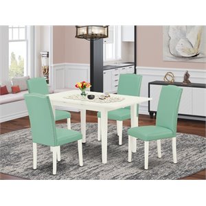Pemberly Row 5-Piece Wood Dining Room Set in Linen White