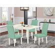 Pemberly Row 5-Piece Wood Dining Room Set in Linen White