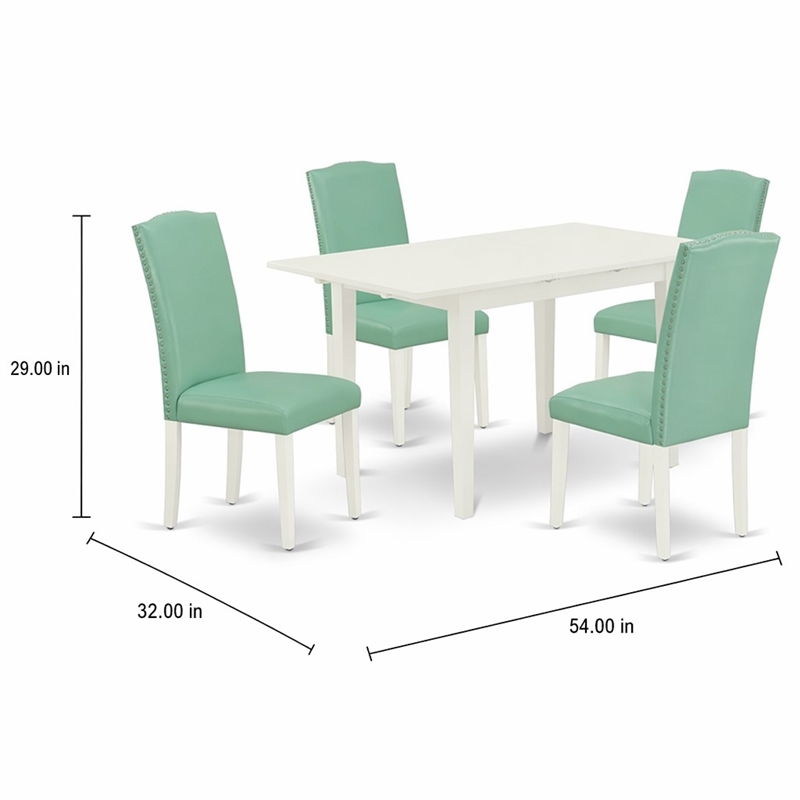Pemberly Row 5-Piece Wood Dining Room Set in Linen White