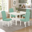 Pemberly Row 5-Piece Wood Dining Room Set in Linen White