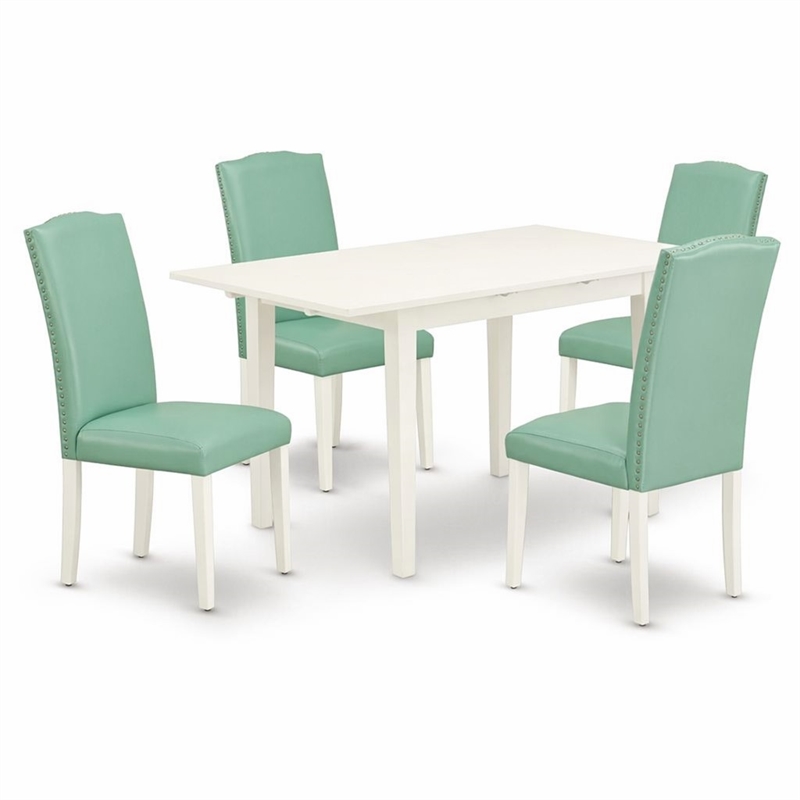 Pemberly Row 5-Piece Wood Dining Room Set in Linen White
