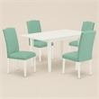 Pemberly Row 5-Piece Wood Dining Room Set in Linen White