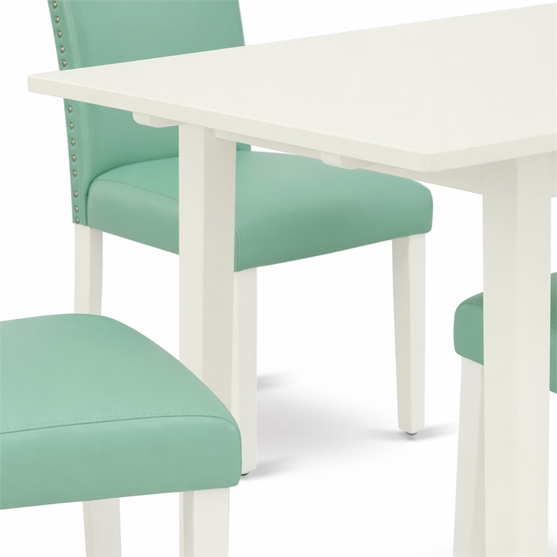 Pemberly Row 5-Piece Wood Dining Room Set in Linen White