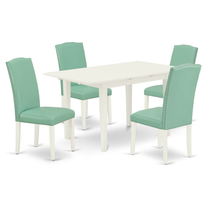 Pemberly Row 5-Piece Wood Dining Room Set in Linen White