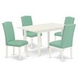 Pemberly Row 5-Piece Wood Dining Room Set in Linen White