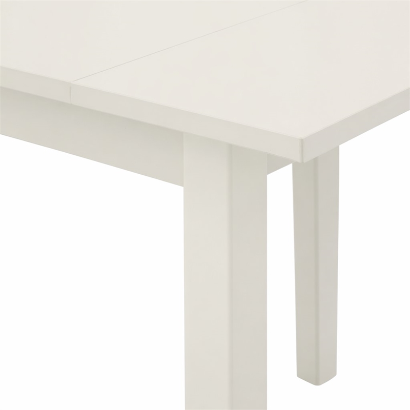 Pemberly Row 5-Piece Wood Dinette Set with Button-Tufted Chairs in White