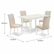 Pemberly Row 5-Piece Wood Dining Set with High-Back Parsons Chairs in White