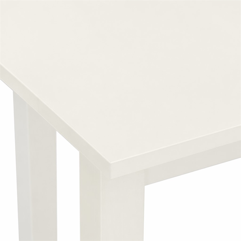 Pemberly Row 5-Piece Wood Dining Set with High-Back Parsons Chairs in White