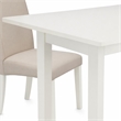 Pemberly Row 5-Piece Wood Dining Set with High-Back Parsons Chairs in White