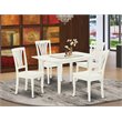 Pemberly Row 5-Piece Wood Dining Set in Linen White with Slatted Back