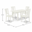 Pemberly Row 5-Piece Wood Dining Set in Linen White with Slatted Back