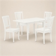 Pemberly Row 5-Piece Wood Dining Set in Linen White with Slatted Back