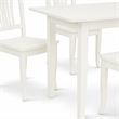 Pemberly Row 5-Piece Wood Dining Set in Linen White with Slatted Back