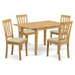Pemberly Row 5-Piece Dining Set with Wood Construction in Oak Finish