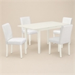 Pemberly Row 5-Piece Dining Set with Upholstered High-Back Chairs in Linen White