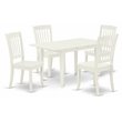 Pemberly Row 5-Piece Rectangular Wood Dining Set in Linen White Finish