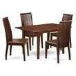 Pemberly Row 5-Piece Mahogany Wood Dining Table Set with Extension Leaf