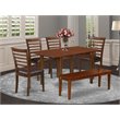 Pemberly Row 6-Piece Mahogany Dining Set with Ladder Back Chairs