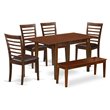 Pemberly Row 6-Piece Mahogany Dining Set with Ladder Back Chairs