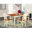 Pemberly Row 5-Piece Wood Kitchen Dining Set in Buttermilk and Cherry