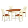 Pemberly Row 5-Piece Wood Kitchen Dining Set in Buttermilk and Cherry