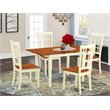 Pemberly Row 5-Piece Wood Dining Table Set in Buttermilk and Cherry