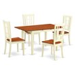 Pemberly Row 5-Piece Wood Dining Table Set in Buttermilk and Cherry