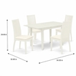 Pemberly Row 5-Piece Wood Dining Set with Linen Seats in White Finish