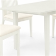 Pemberly Row 5-Piece Wood Dining Set with Linen Seats in White Finish