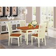 Pemberly Row 5-Piece Wooden Dining Table Set in Buttermilk and Cherry Finish