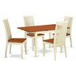 Pemberly Row 5-Piece Wooden Dining Table Set in Buttermilk and Cherry Finish