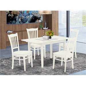 Pemberly Row 5-Piece Wood Dinette Table Set in Linen White Finish