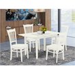 Pemberly Row 5-Piece Wood Dinette Table Set in Linen White Finish