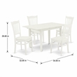 Pemberly Row 5-Piece Wood Dinette Table Set in Linen White Finish