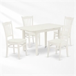Pemberly Row 5-Piece Wood Dinette Table Set in Linen White Finish