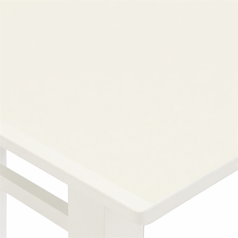 Pemberly Row 5-Piece Wood Dinette Table Set in Linen White Finish