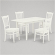 Pemberly Row 5-Piece Wood Dinette Table Set in Linen White Finish