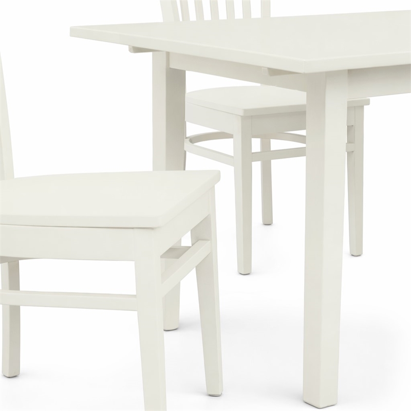 Pemberly Row 5-Piece Wood Dinette Table Set in Linen White Finish