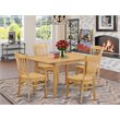 Pemberly Row 5-Piece Wood Dining Set with Table and Chairs in Oak Finish