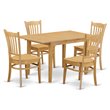 Pemberly Row 5-Piece Wood Dining Set with Table and Chairs in Oak Finish
