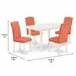 Pemberly Row 5-Piece Wood Dining Set with Parsons Chairs in Linen White
