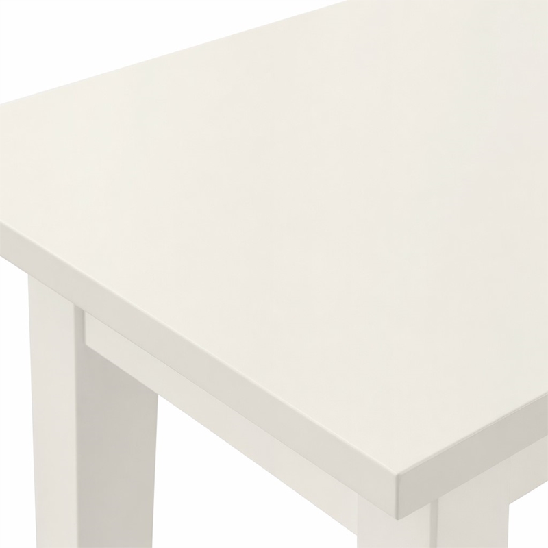 Pemberly Row 5-Piece Wood Dining Set with Parsons Chairs in Linen White