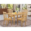 Pemberly Row 5-Piece Wood Dining Table Set in Oak Finish