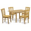 Pemberly Row 5-Piece Wooden Dining Set with Butterfly Leaf in Oak
