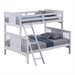 Pemberly Row Twin over Full Bunk Bed with Angled Ladder in Classic White