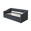 Pemberly Row Daybed Sofa with Slats and Trundle in Charcoal Gray