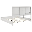 Pemberly Row King Bed with 3D Embossed LED Headboard in Glossy White