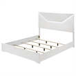 Pemberly Row King Bed with 3D Embossed LED Headboard in Glossy White